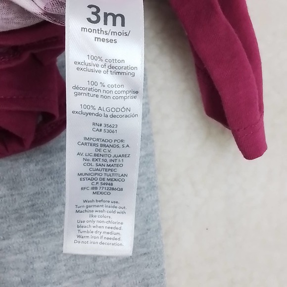 Carter's Baby Cotton‎ 2-Piece Set Size 3mo in Pink and Gray w/ Polka Dots - Picture 10 of 11